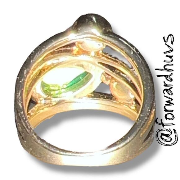 Bundle Sale 3 for $15 | Teardrop Blue-Green Stone Accent Gem Ring Size 6 - Picture 7 of 8